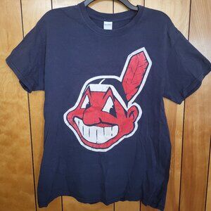 Vintage Cleveland Indians Guardians Y2K Logo T-Shirt size MEDIUM Men's MLB F1